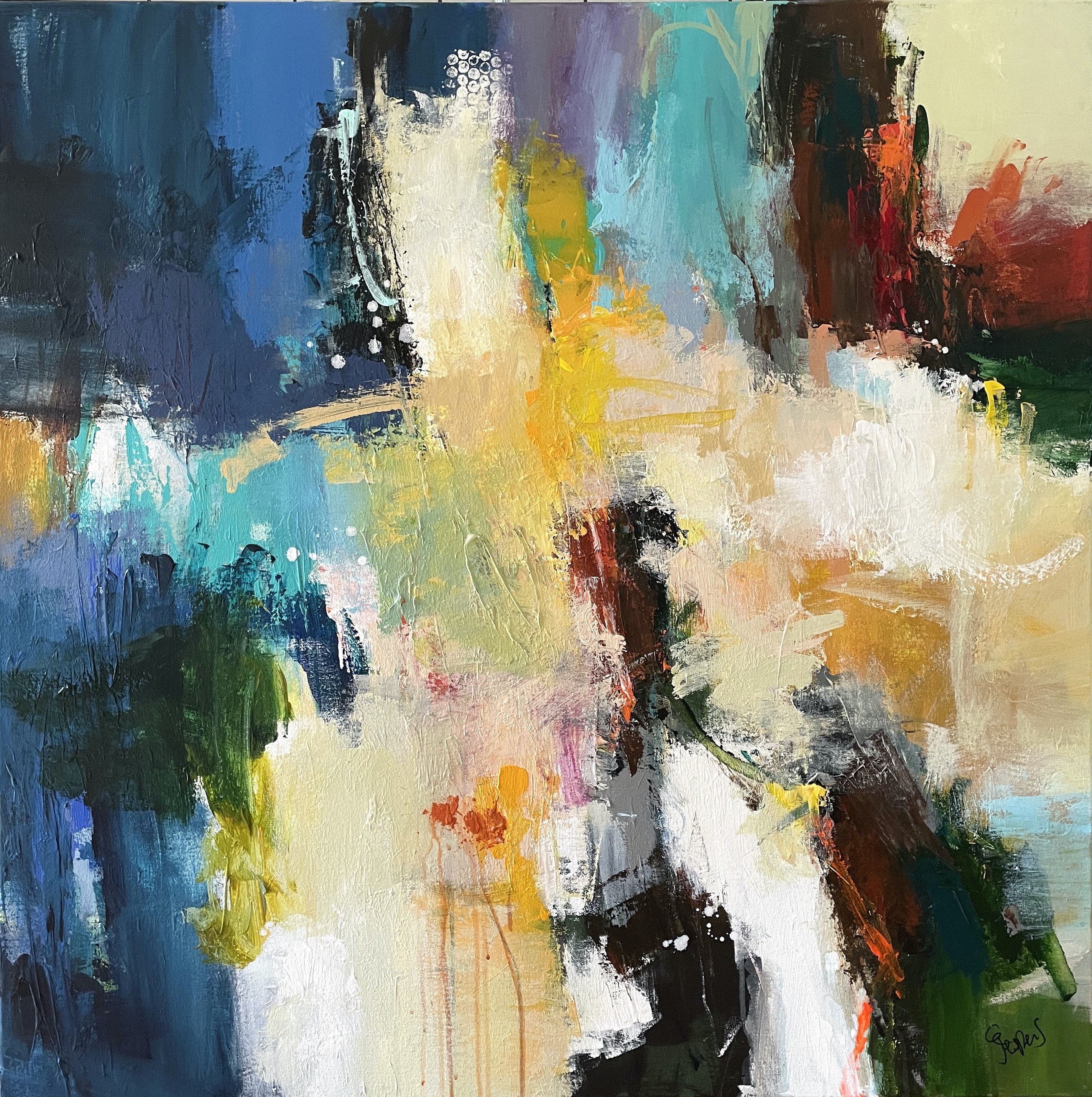 Just Another Story 100x100cm maleri  af Jesper Srensen