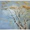 Birkene igennem farver 100x100cm maleri af Anne Mette Harkes