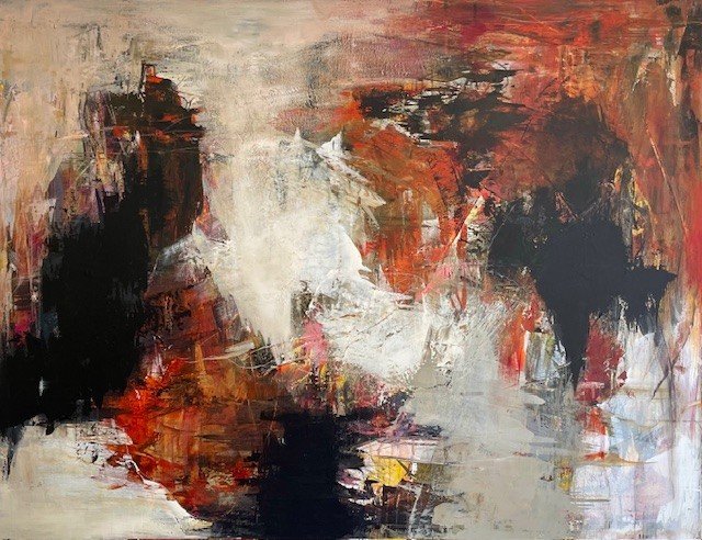 Susanne Gemmer 100x130cm abstrakt maleri