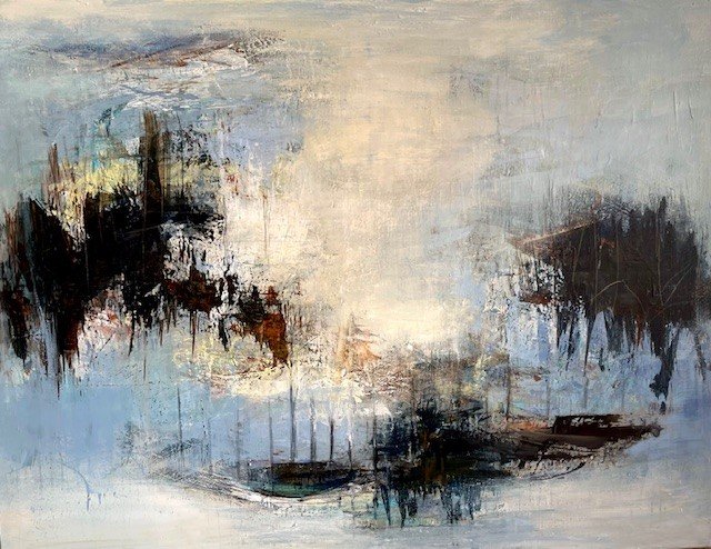 Susanne Gemmer 100x130cm abstrakt maleri