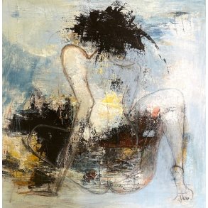 Susanne Gemmer 100x100cm abstrakt maleri