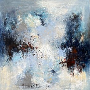 Susanne Gemmer 100x100cm abstrakt maleri