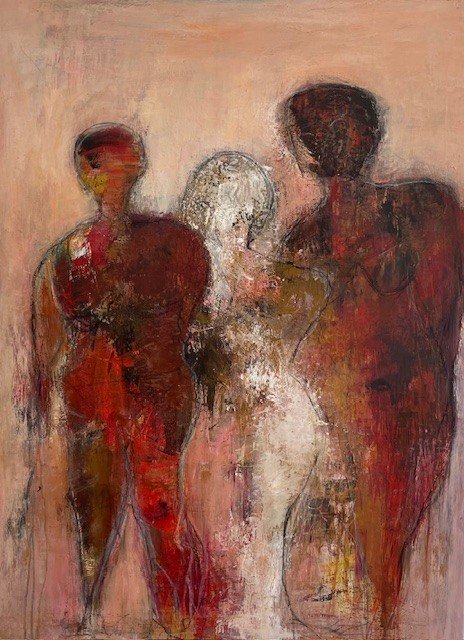 Susanne Gemmer 90x120cm abstrakt maleri