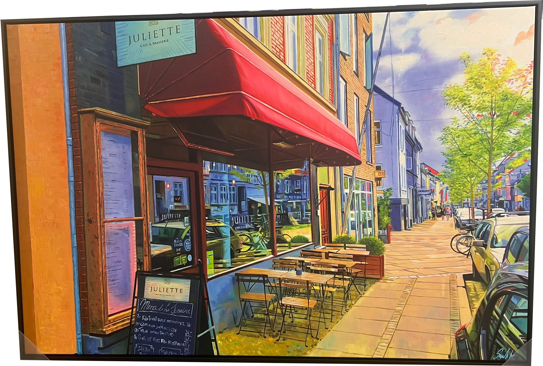 Juliette Aarhus, 100x150cm maleri af Sarah Hi