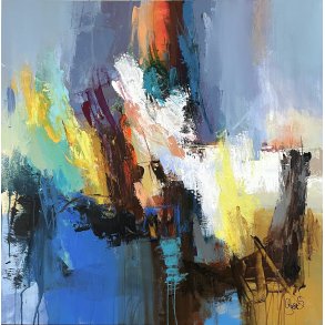 One Step Away, 100x100cm maleri  af Jesper Srensen