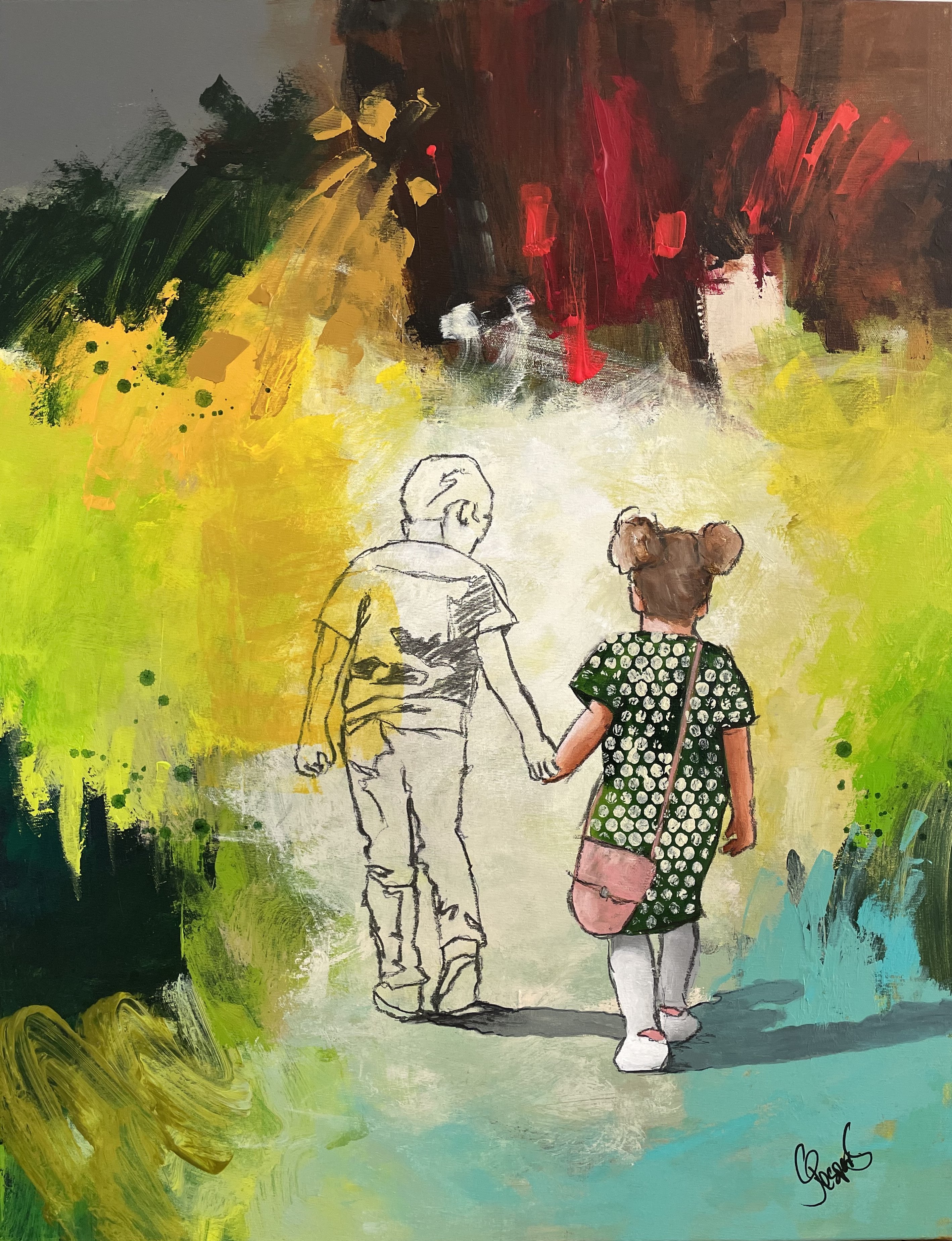 Still thinking about you - 70 x 90 cm maleri  af Jesper Srensen