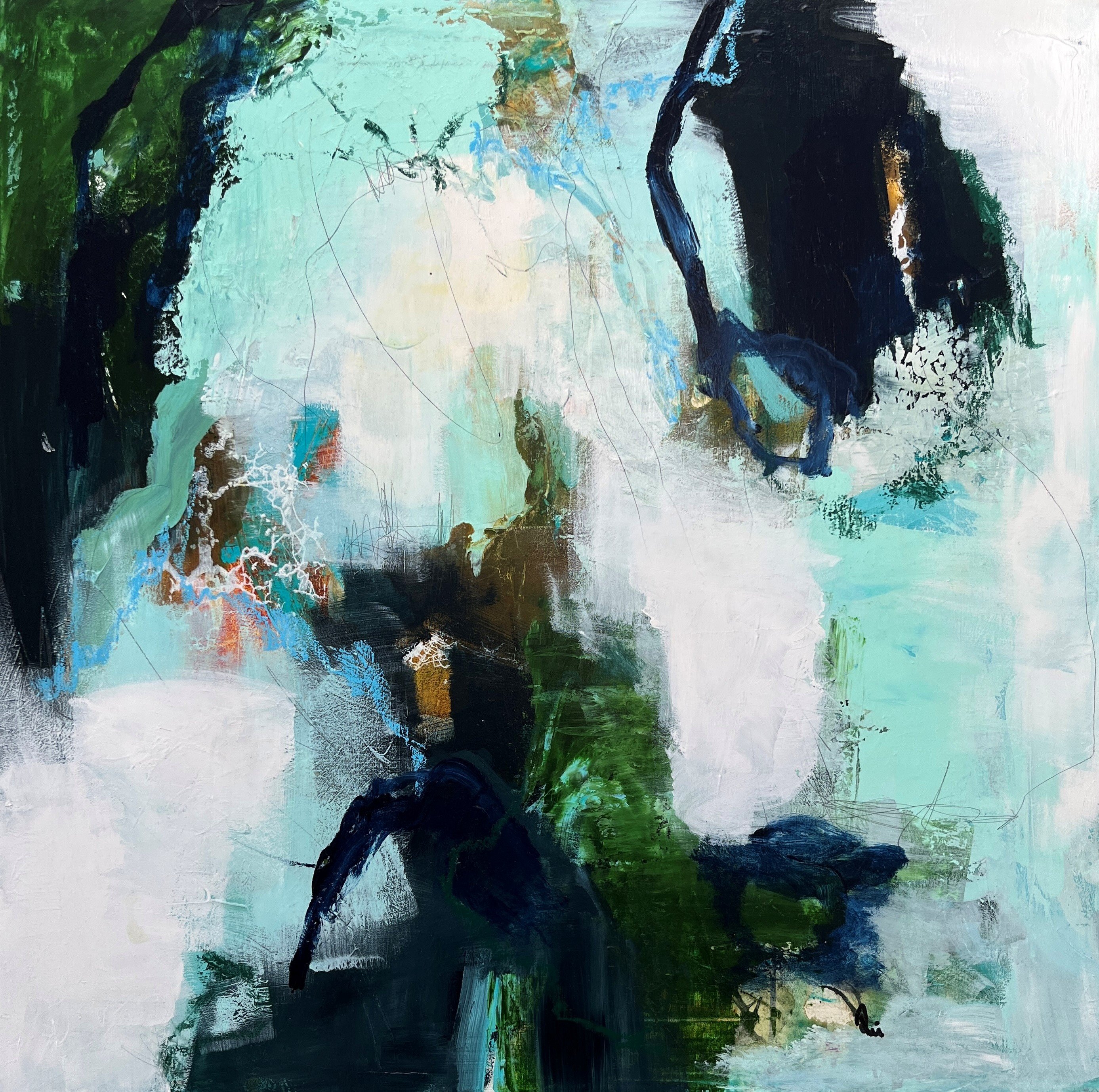 Rie Brdsgaard maleri 80x80c