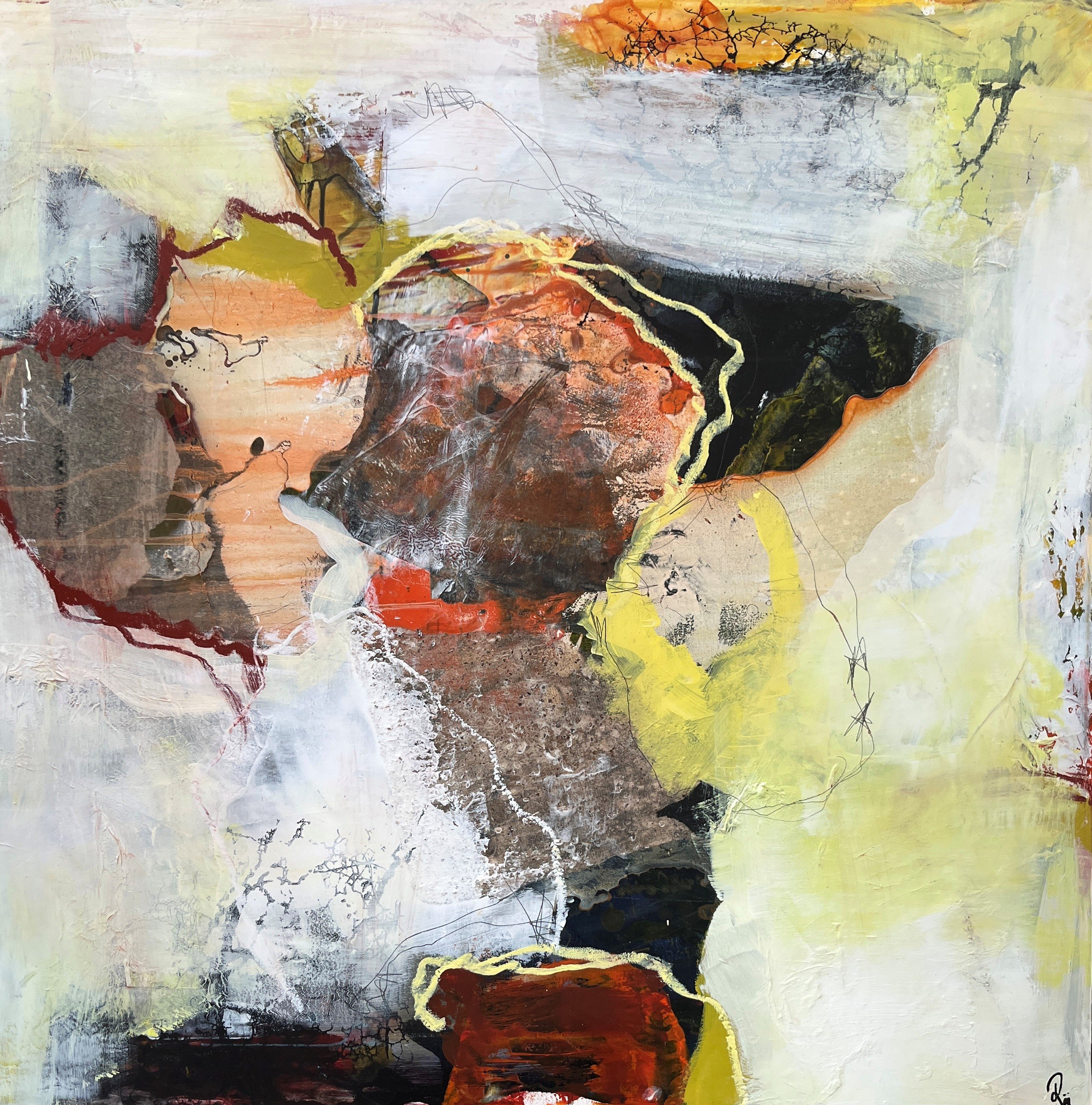 Rie Brdsgaard maleri 80x80cm