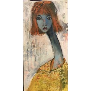 Annemette Hoier 50x100cm maleri portrt af kvinde