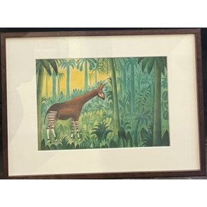 Plakat af Hans Scherfig 30x40cm i ramme af valnd