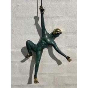 Mrkirret Bronzeskulptur der kravler p vg,  hjde 25cm af Timor Antik