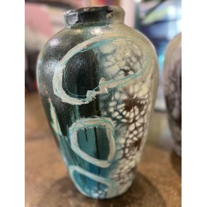 Merete Lisby, bemalet krukke h�jde 50cm bredde 25cm