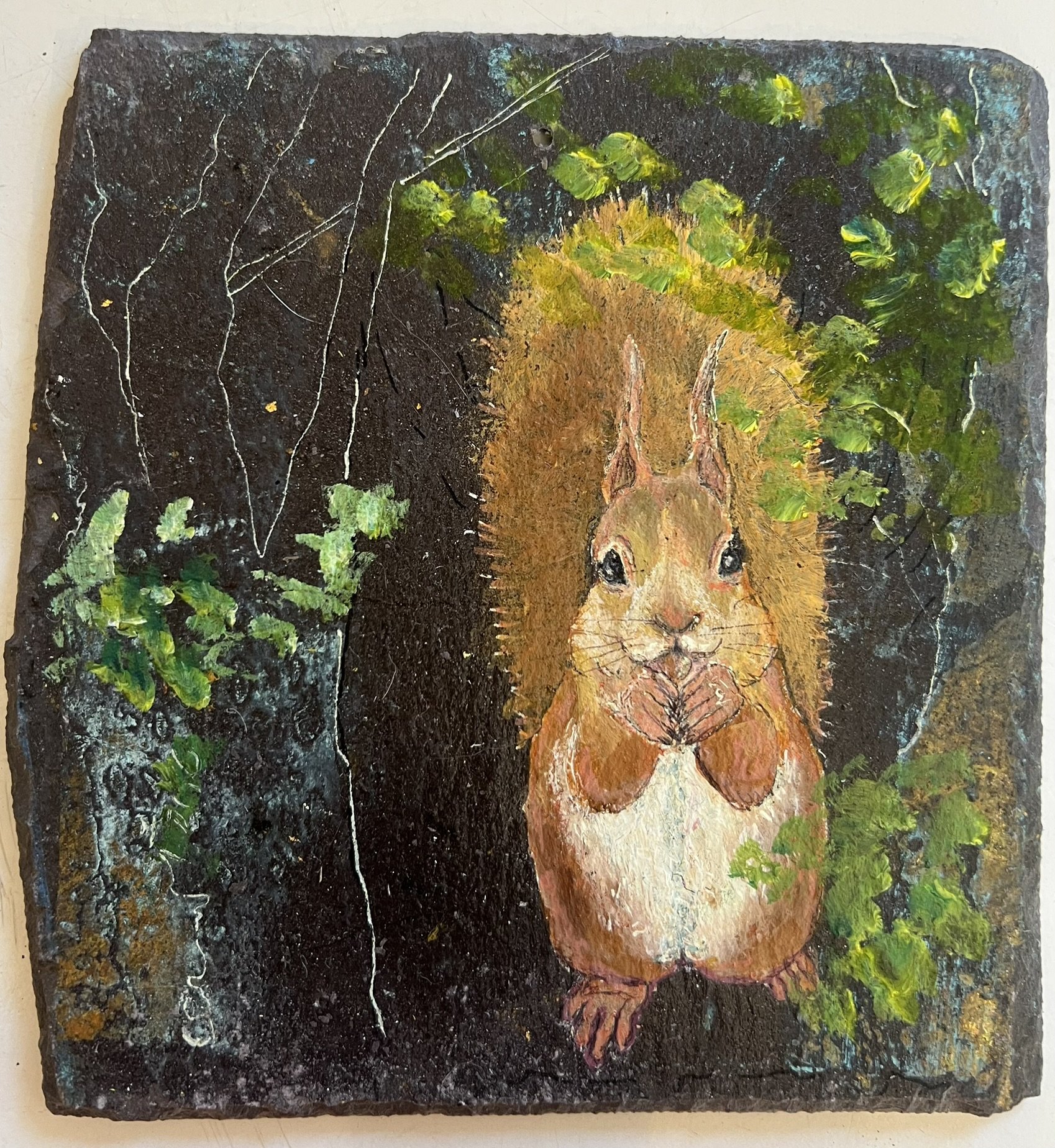 Egern af Anne-Mette Lehrskov, 20x20cm maleri