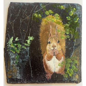 Egern af Anne-Mette Lehrskov, 20x20cm maleri