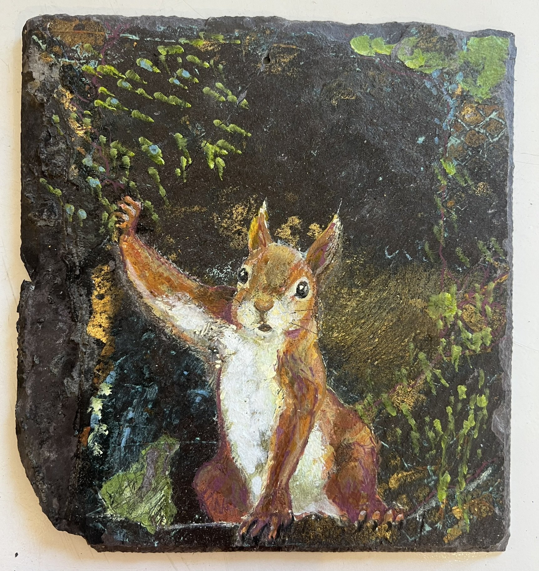 Egern af Anne-Mette Lehrskov, 20x20cm maleri