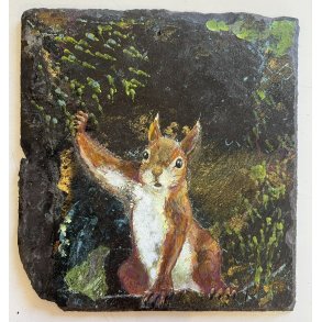 Egern af Anne-Mette Lehrskov, 20x20cm maleri