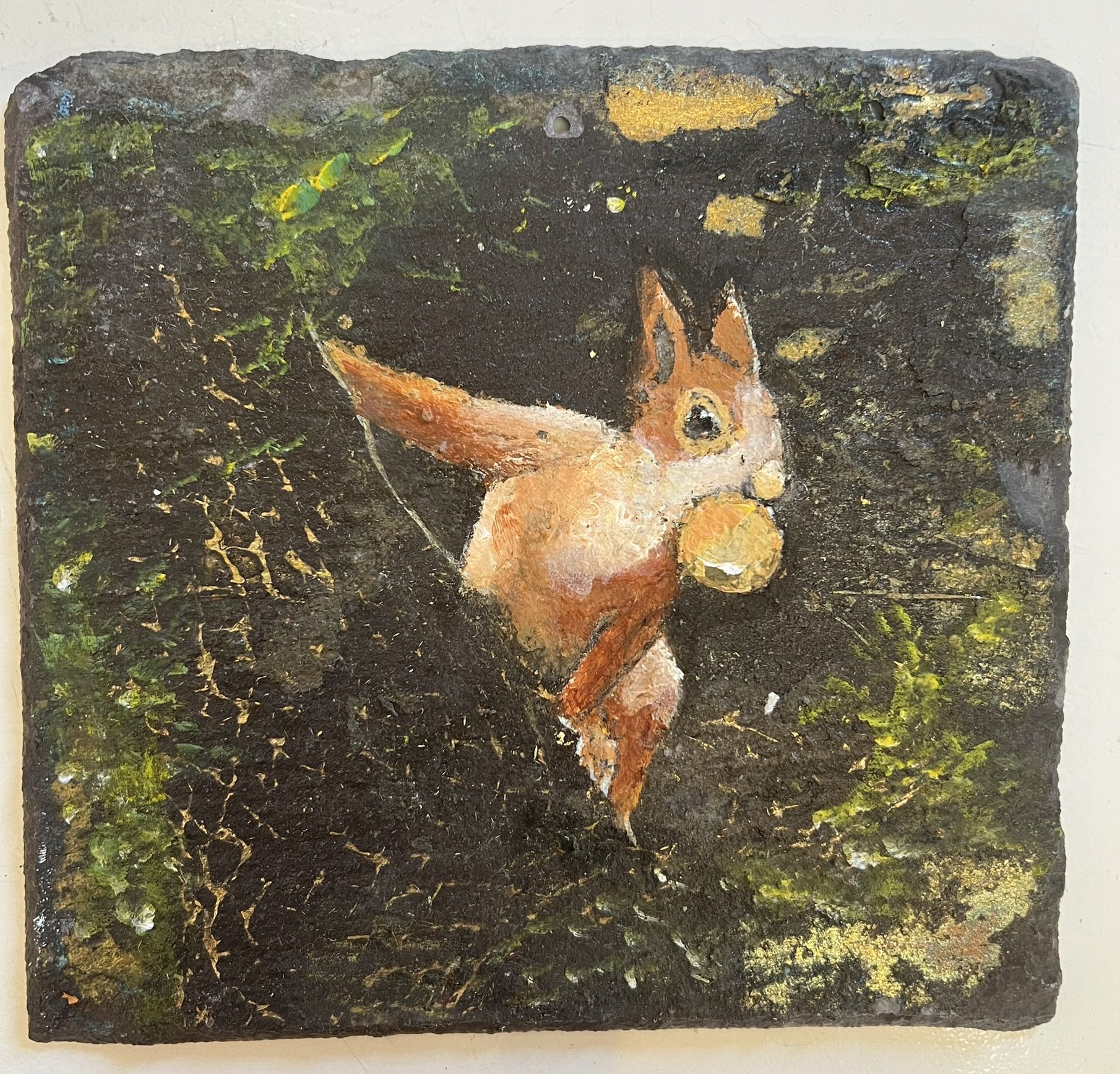 Egern af Anne-Mette Lehrskov, 20x20cm maleri