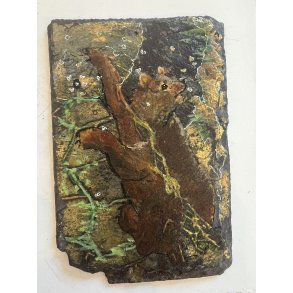 Bjrn af Anne-Mette Lehrskov, 12x18cm maleri p skiffer