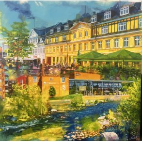 Silkeborg maleri, 150x150cm af Sarah hi