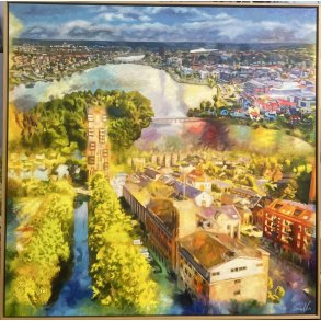 Papirtrnet og Silkeborg Langs 120x120cm