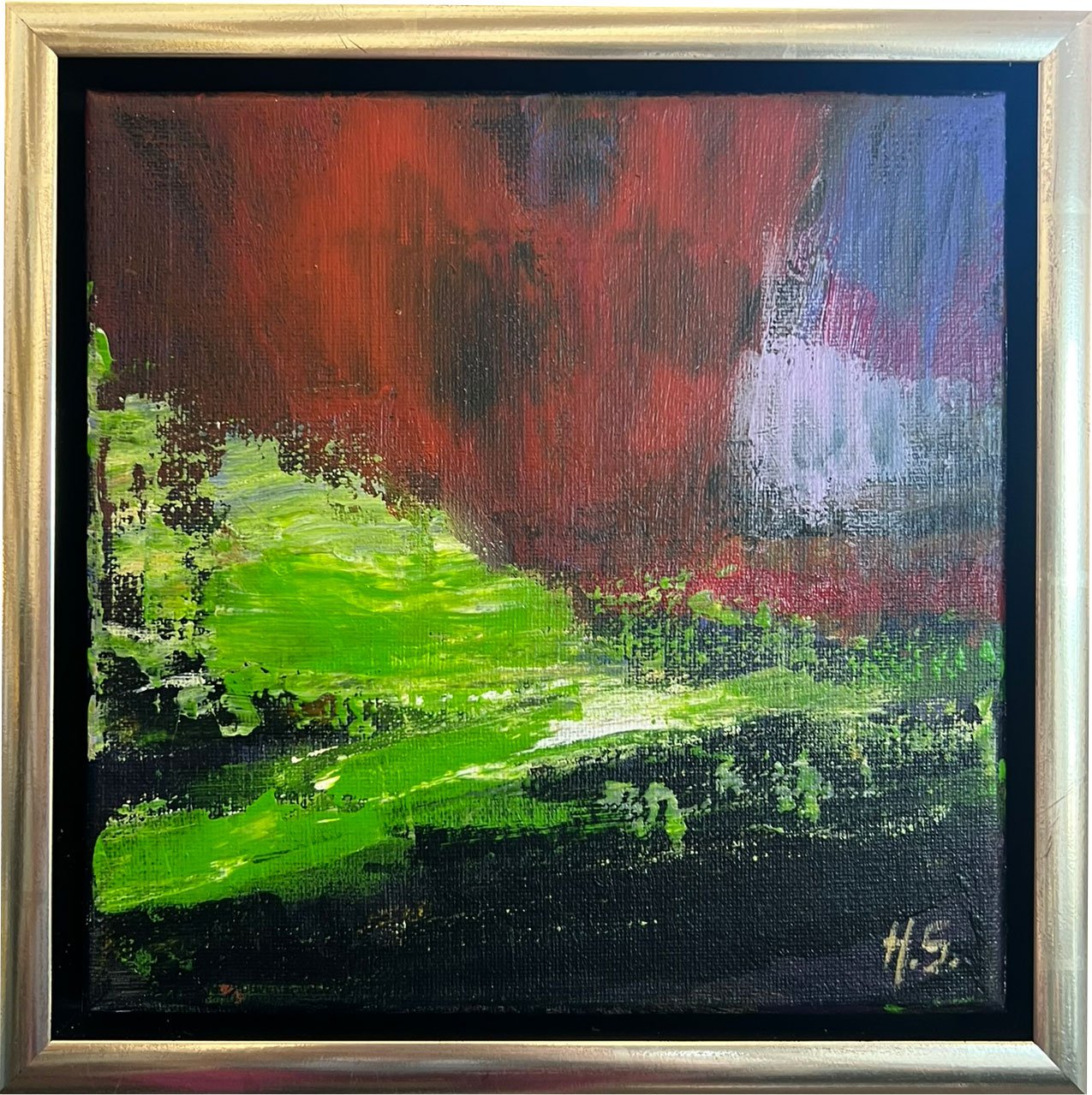 Hanne S�rensen, abstrakt maleri 20x20cm