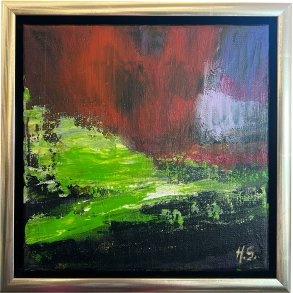 Hanne S�rensen, abstrakt maleri 20x20cm