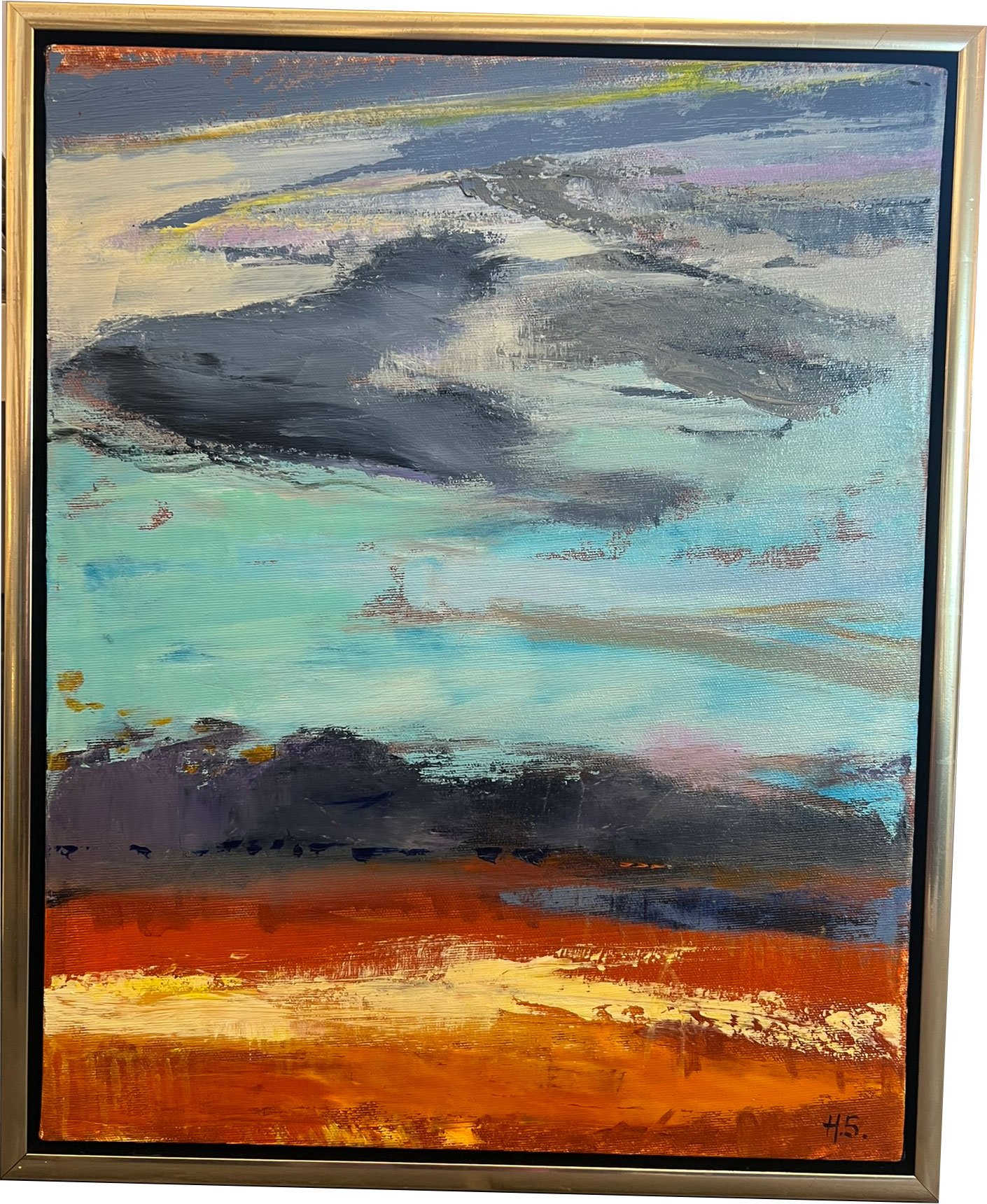 Abstrakt maleri 40x50cm Hanne Srensen