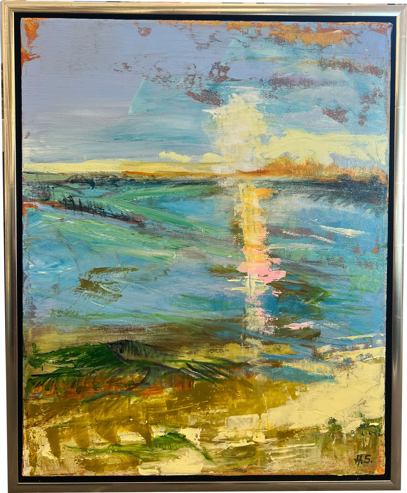 Abstrakt maleri 40x50cm Hanne Srensen