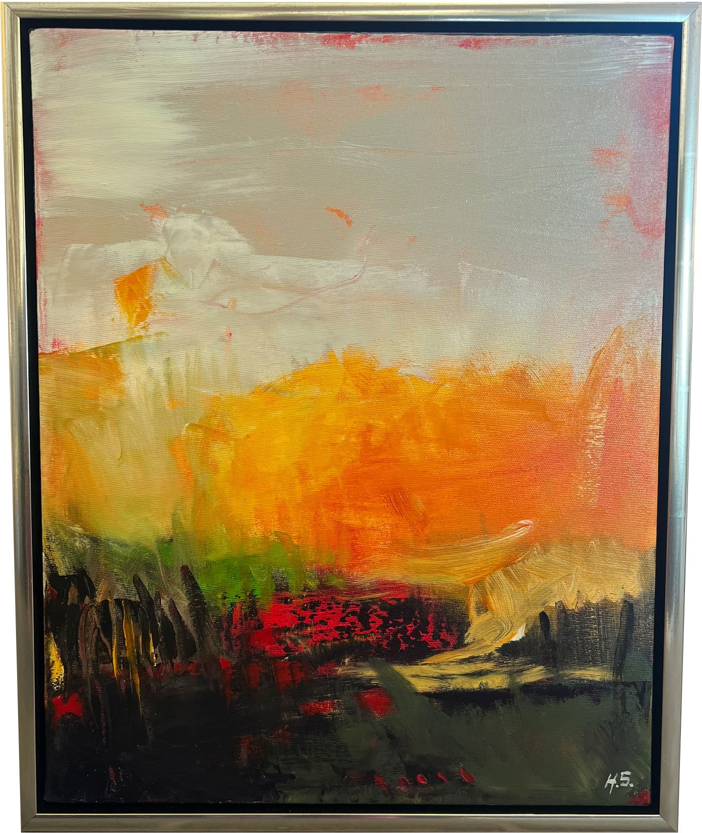 Abstrakt maleri 40x50cm Hanne Srensen