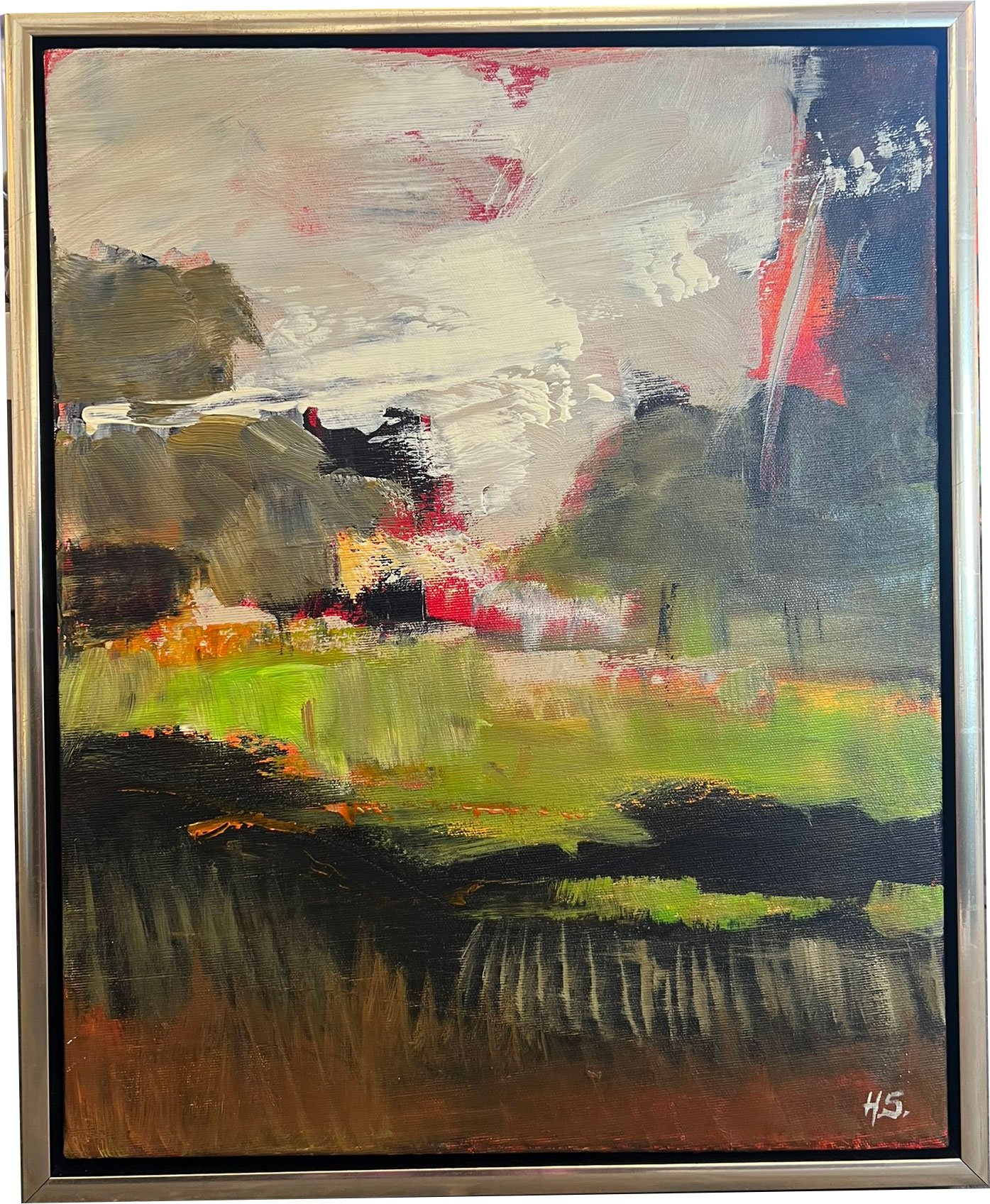 Abstrakt maleri 40x50cm Hanne Srensen