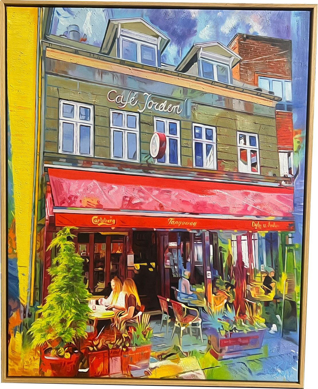 Cafe Jorden i Aarhus 100x80cm af Sarah H�i