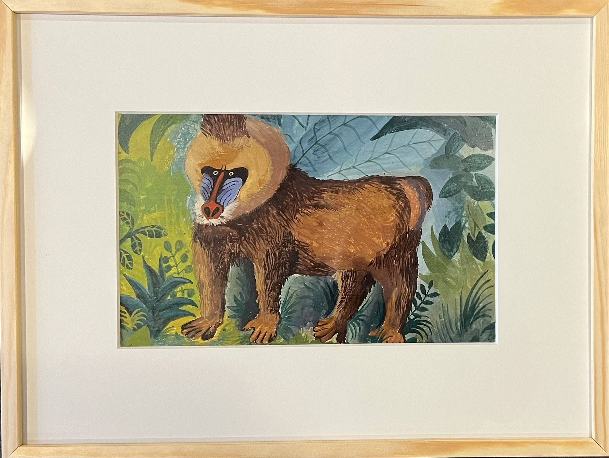 Bavian, plakat af Hans Scherfig 30x40cm i ramme af fyrtr�