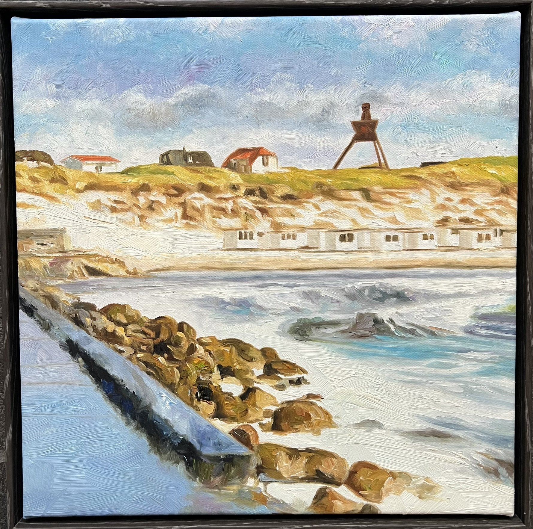 Havet holder rummet, oliemaleri 40x40cm