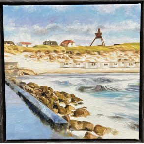 Havet holder rummet, oliemaleri 40x40cm