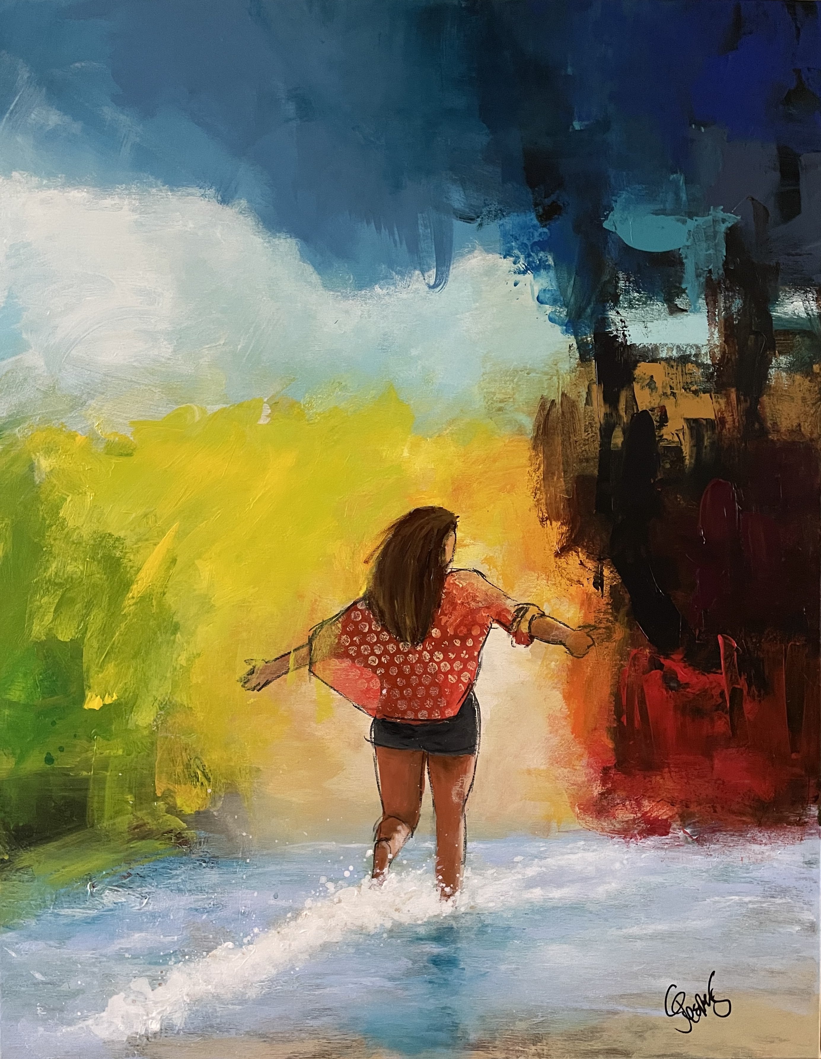 In the sun, 70x 90cm maleri  af Jesper S�rensen