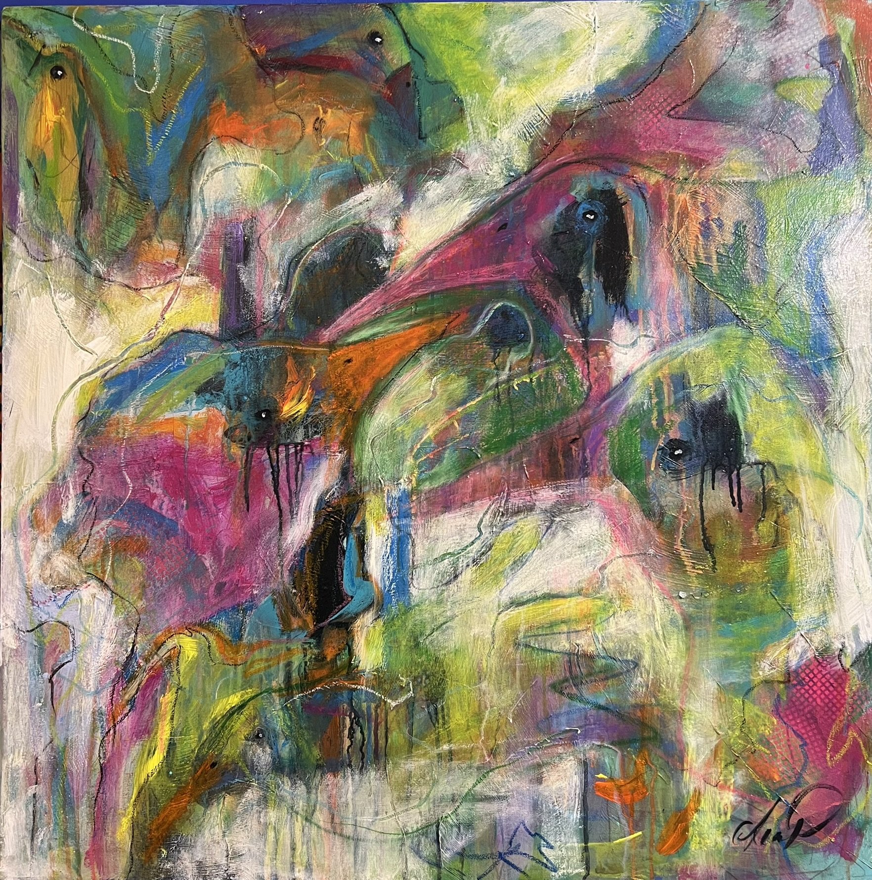Lea Peters, maleri 80x80cm