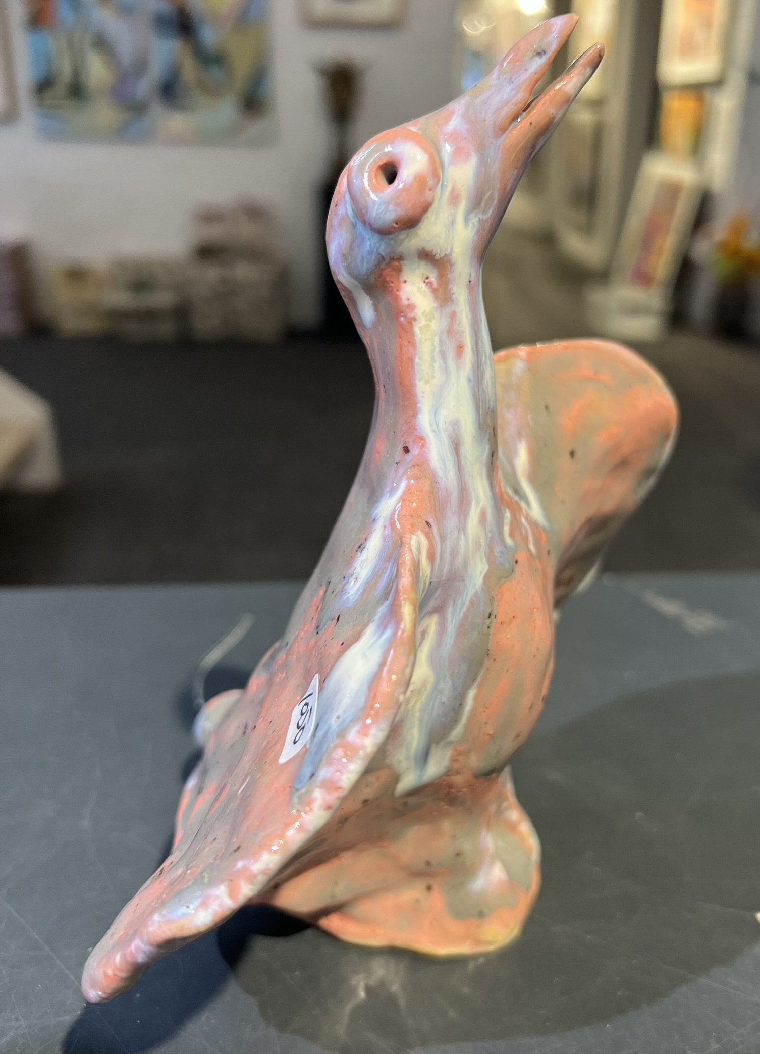 Lea Peters, keramik skulptur, lyser�d fugl