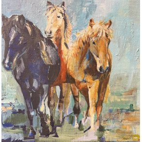 Hanne Ernst, hestemaleri 30x30cm