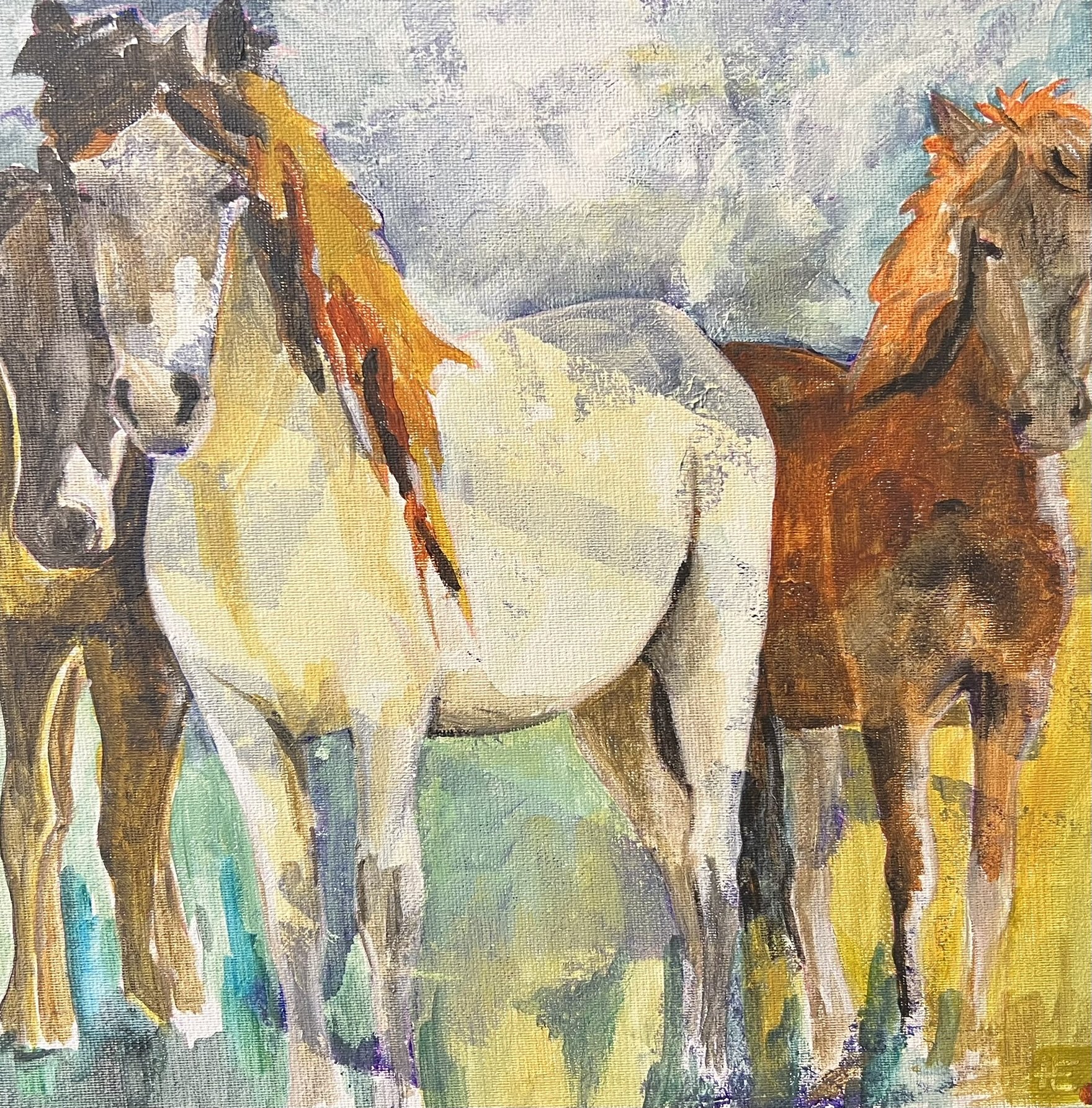 Hanne Ernst, hestemaleri 30x30cm