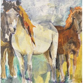 Hanne Ernst, hestemaleri 30x30cm