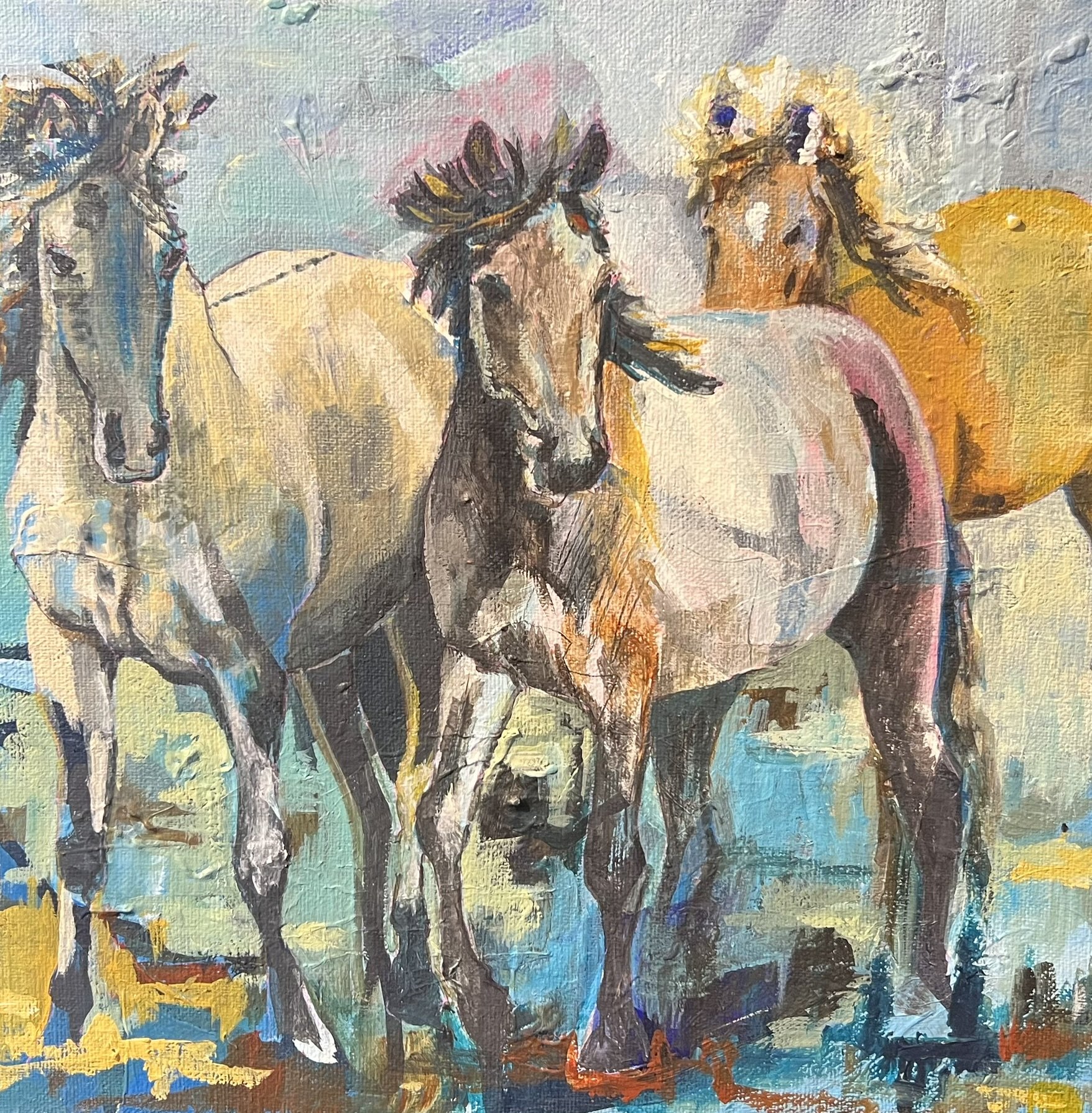 Hanne Ernst, hestemaleri 30x30cm