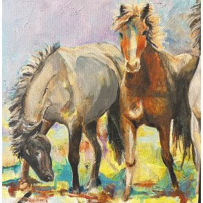 Hanne Ernst, hestemaleri 30x30cm