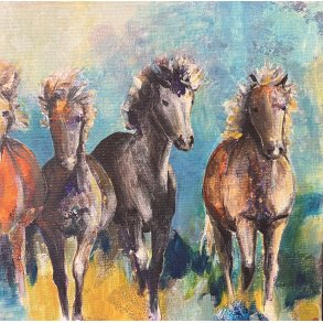 Hanne Ernst, hestemaleri 30x30cm