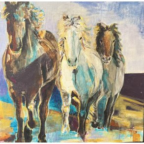 Hanne Ernst, hestemaleri 30x30cm