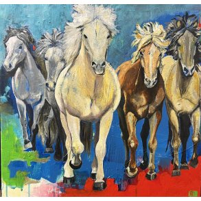 Hanne Ernst, hestemaleri 55x55cm