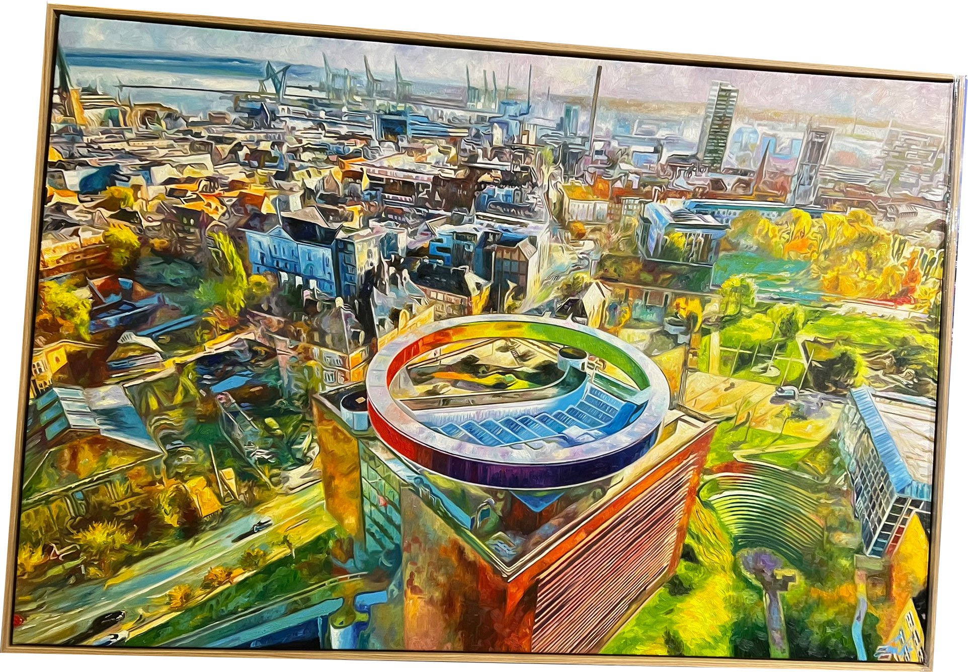 Aarhus set fra himlen 100x150cm af Sarah H�i