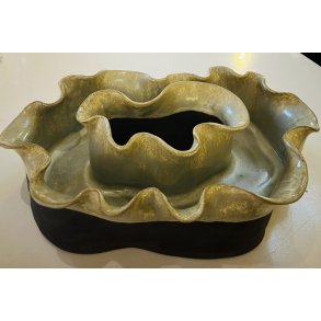 Anette Blichfeldt Madsen, beige unika sk�l/vase/skulptur