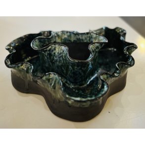 Anette Blichfeldt Madsen, gr�n bl� unika sk�l/vase/skulptur