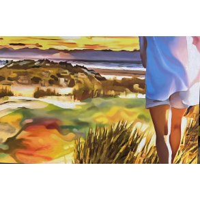 Den danske sommer 2, oliemaleri 80x120cm af Sarah H�i