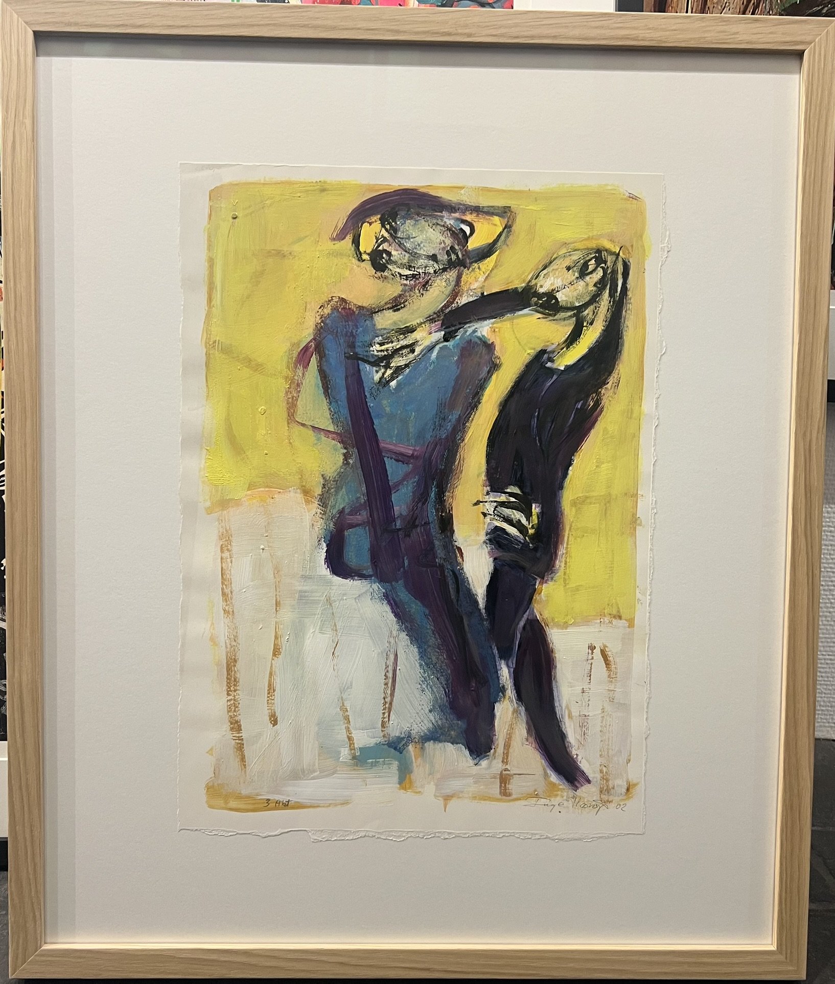 Akryl p� papir af Inge H�rup, 50x60cm